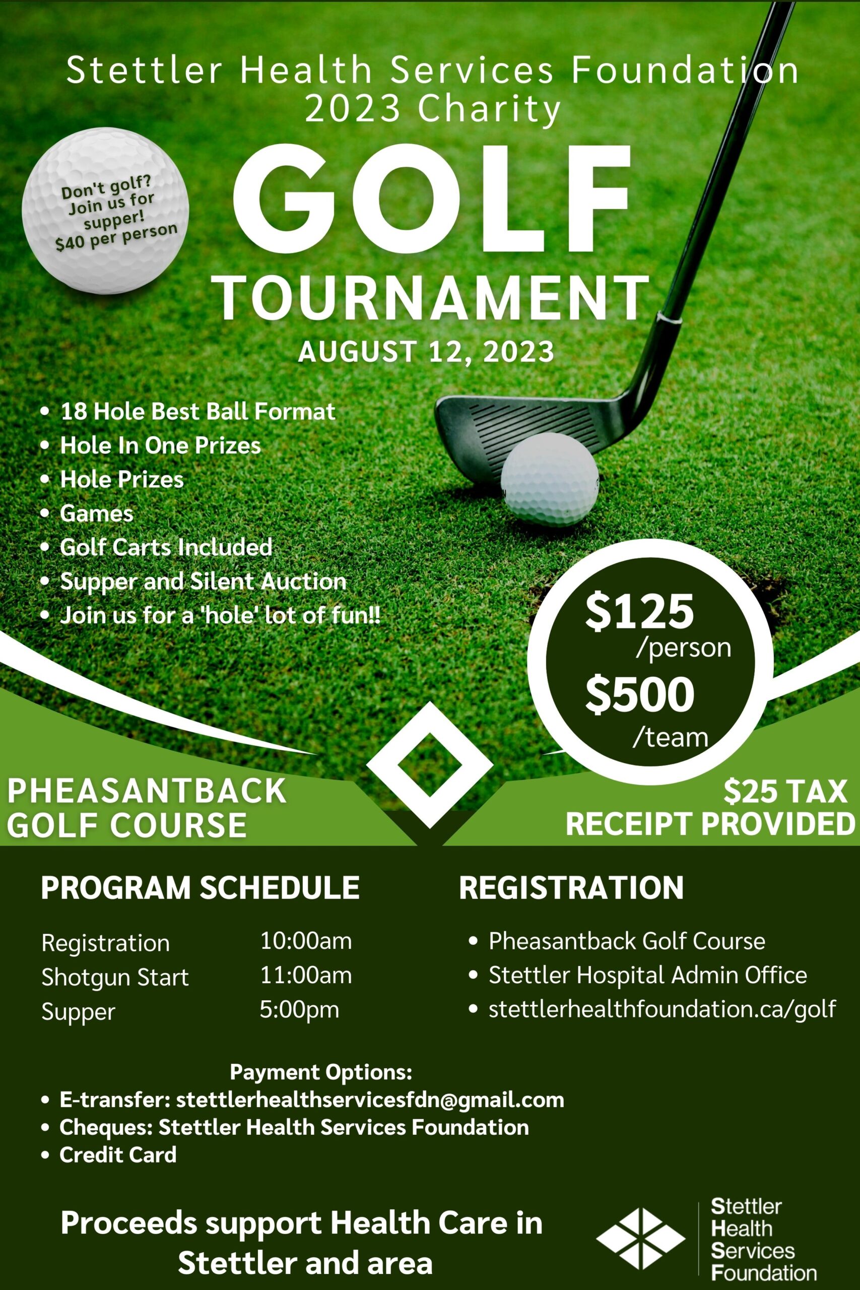 Stettler Health Serives Foundation 2023 Charity Golf Tournament ...