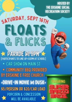 Erskine Floats & Flicks, Saturday, September 16 - A full day of fun for the whole family!
