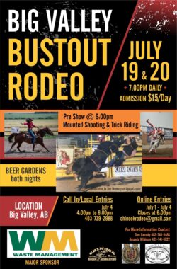 The rodeo's back in Big Valley! Two days to fun entertainment with beer gardens, children events, and evening dances!