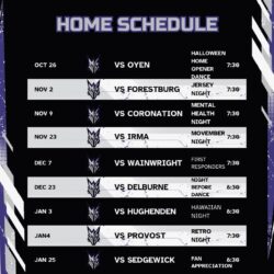 Imperials Home Schedule